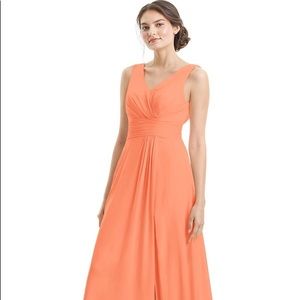 Azazie Peach Bridesmaid Prom Dress Size A2